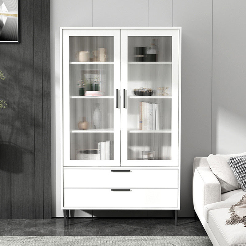 Wooden Accent Cabinet with Glass Door and 2 - Drawer 11.81" Wide Side Cabinet