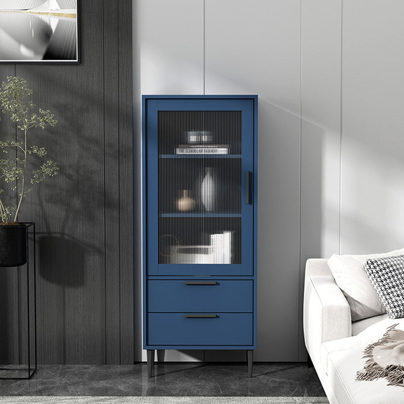 Wooden Accent Cabinet with Glass Door and 2 - Drawer 11.81" Wide Side Cabinet