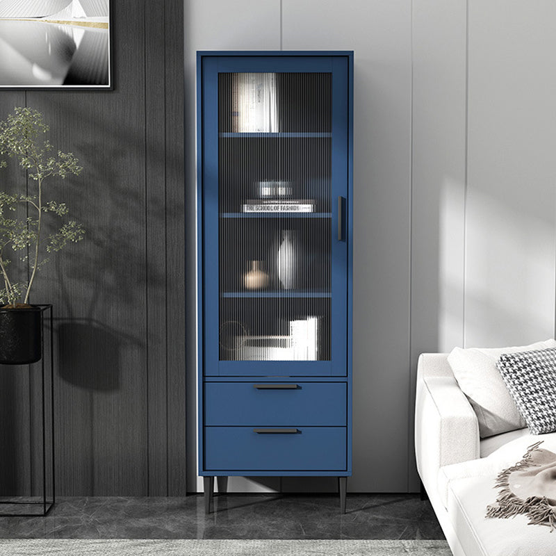 Wooden Accent Cabinet with Glass Door and 2 - Drawer 11.81" Wide Side Cabinet
