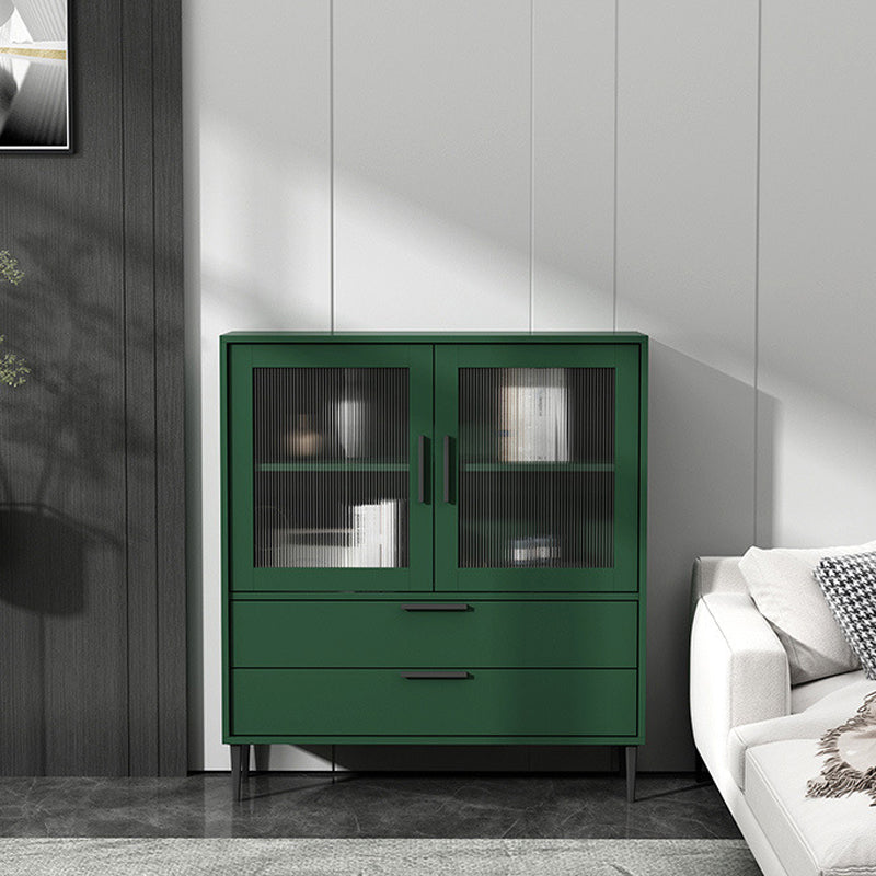 Wooden Accent Cabinet with Glass Door and 2 - Drawer 11.81" Wide Side Cabinet
