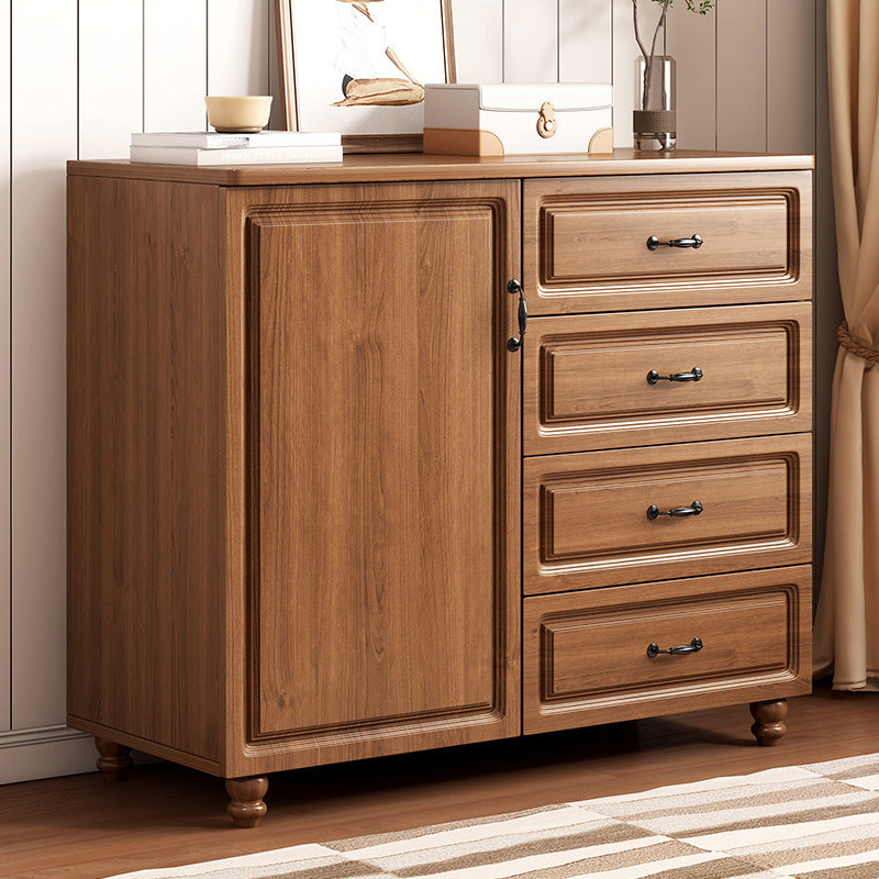 Wood Accent Cabinet with Drawers 14.96" Wide Modern Standard Side Cabinet