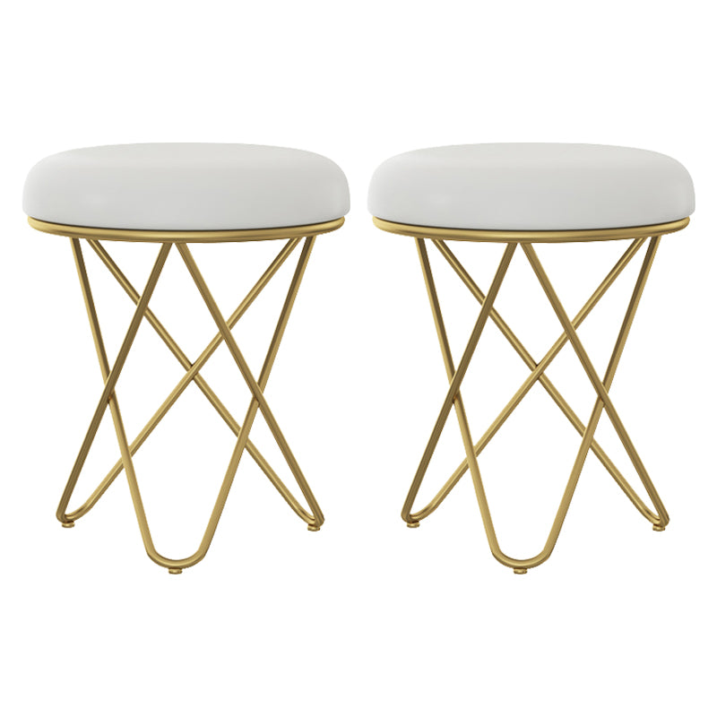 Gorgeous Velvet Pouf Ottoman Pure Color Stain Resistant Round Footstool Ottoman