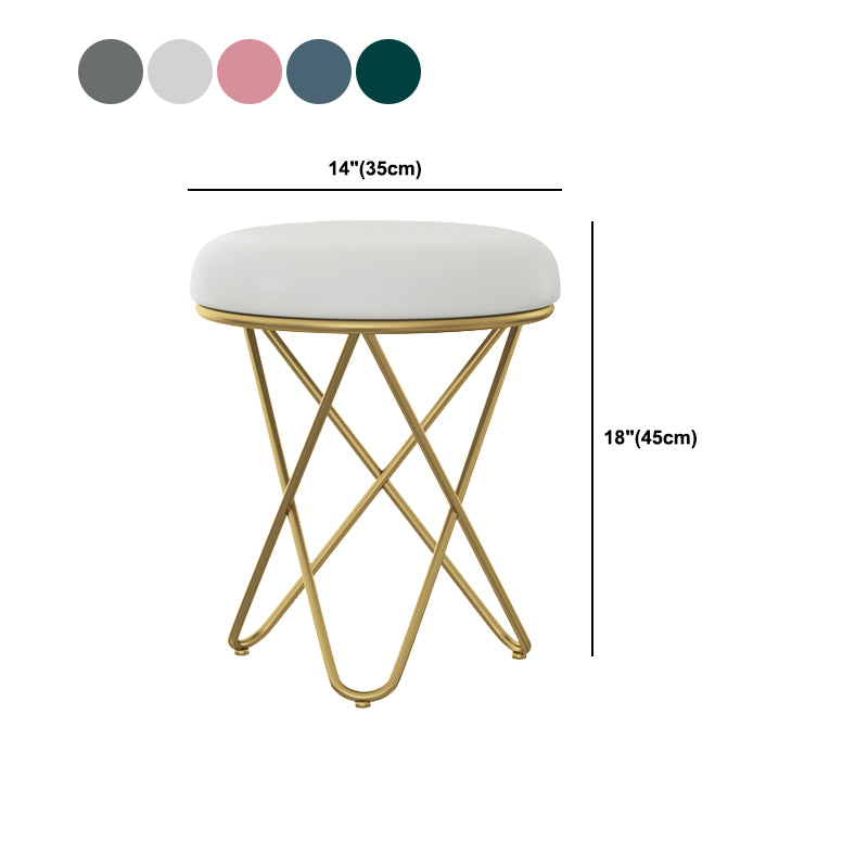 Gorgeous Velvet Pouf Ottoman Pure Color Stain Resistant Round Footstool Ottoman