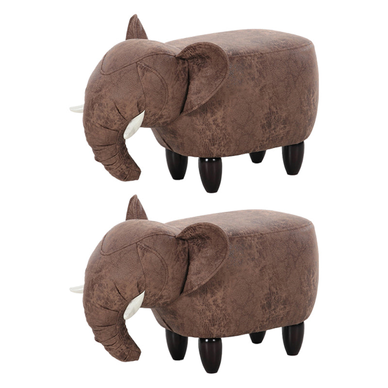 Contemporary Faux Leather Upholstered Ottoman Specialty Shape Pouf