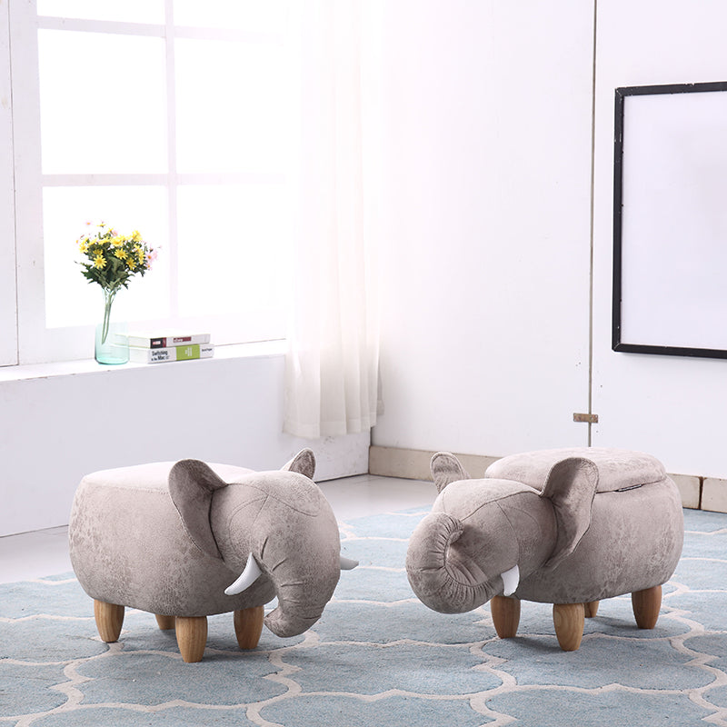 Contemporary Faux Leather Upholstered Ottoman Specialty Shape Pouf