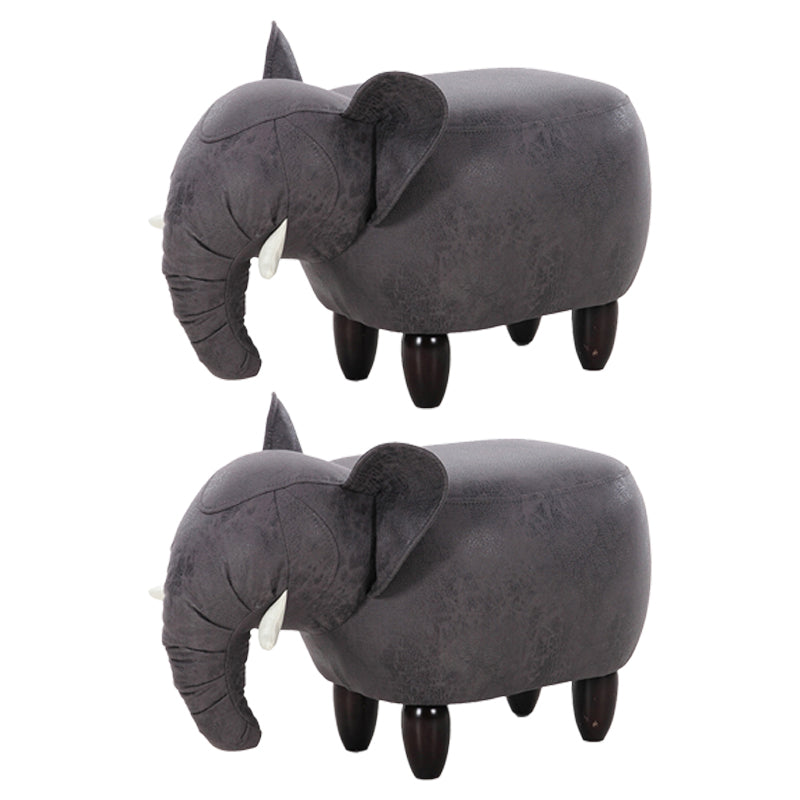 Contemporary Faux Leather Upholstered Ottoman Specialty Shape Pouf