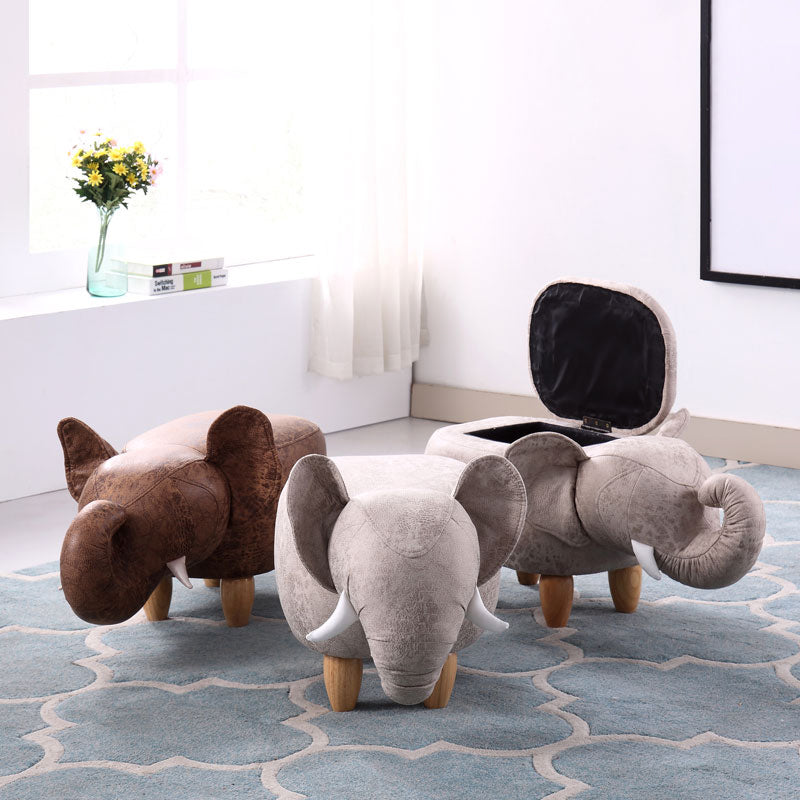 Contemporary Faux Leather Upholstered Ottoman Specialty Shape Pouf