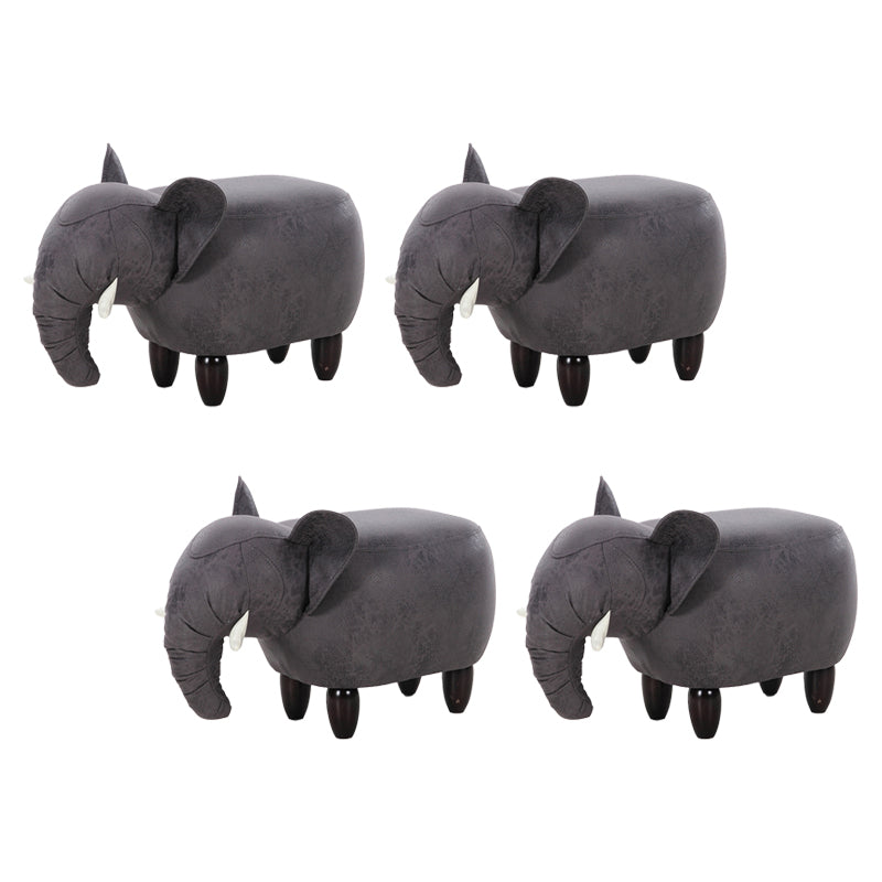 Contemporary Faux Leather Upholstered Ottoman Specialty Shape Pouf