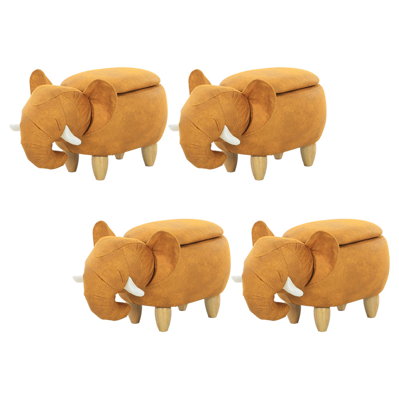 Contemporary Faux Leather Upholstered Ottoman Specialty Shape Pouf