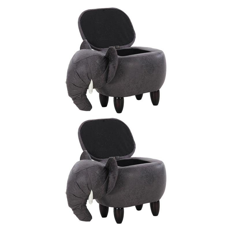 Contemporary Faux Leather Upholstered Ottoman Specialty Shape Pouf