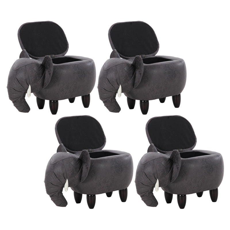 Contemporary Faux Leather Upholstered Ottoman Specialty Shape Pouf