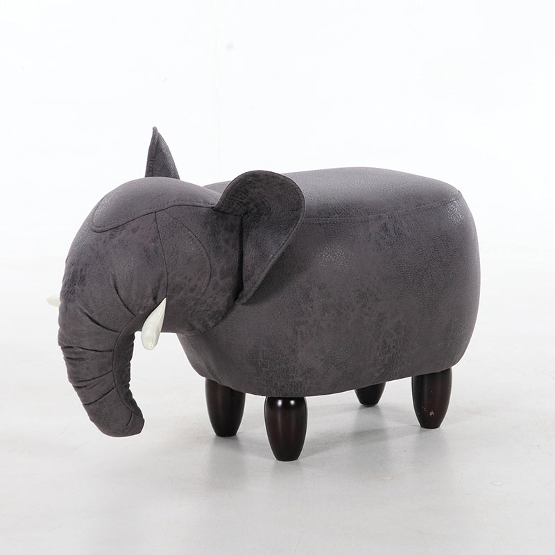 Contemporary Faux Leather Upholstered Ottoman Specialty Shape Pouf