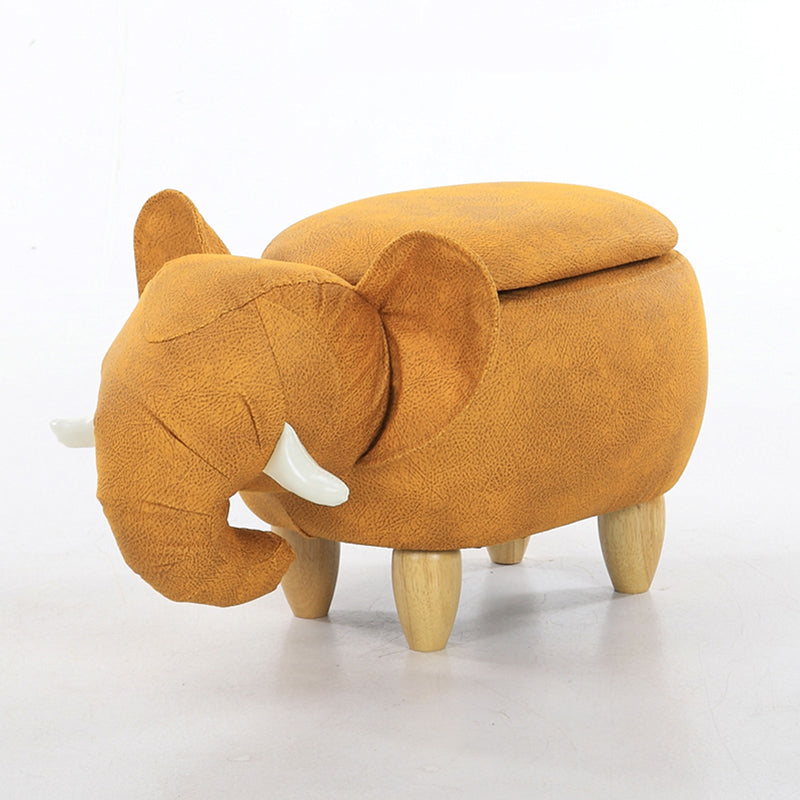 Contemporary Faux Leather Upholstered Ottoman Specialty Shape Pouf