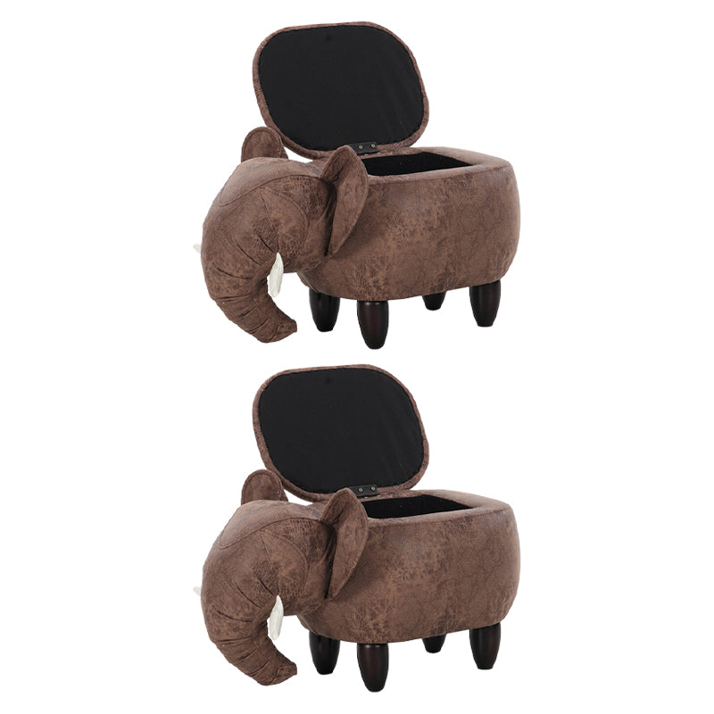 Contemporary Faux Leather Upholstered Ottoman Specialty Shape Pouf