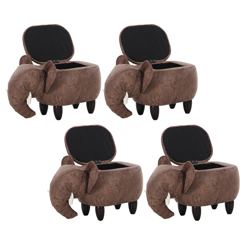 Contemporary Faux Leather Upholstered Ottoman Specialty Shape Pouf