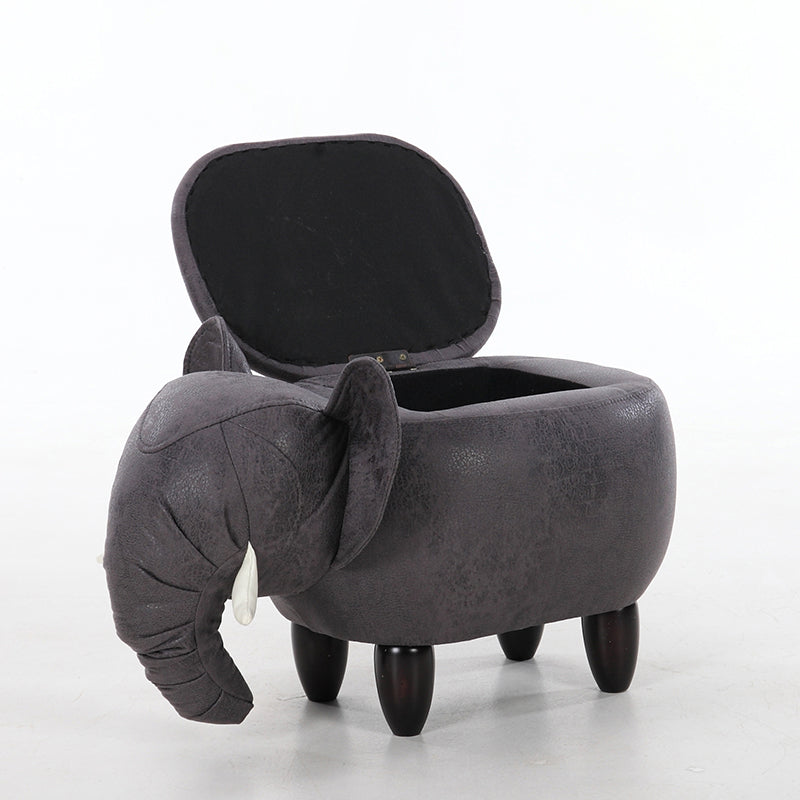 Contemporary Faux Leather Upholstered Ottoman Specialty Shape Pouf