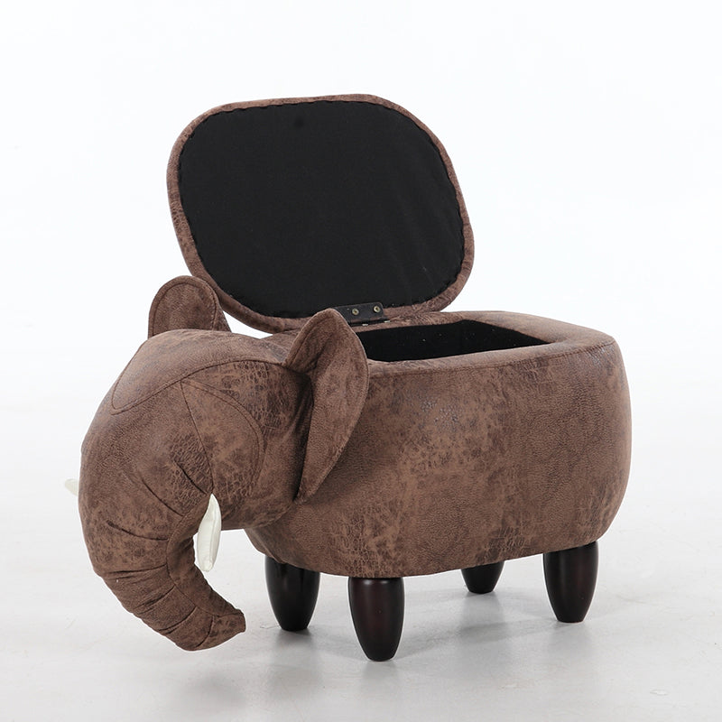 Contemporary Faux Leather Upholstered Ottoman Specialty Shape Pouf