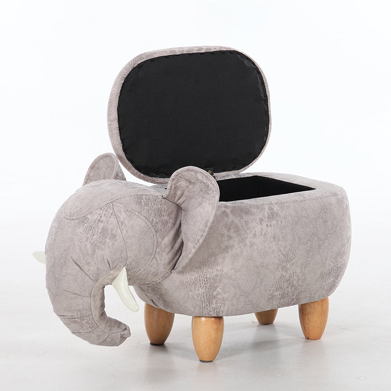 Contemporary Faux Leather Upholstered Ottoman Specialty Shape Pouf