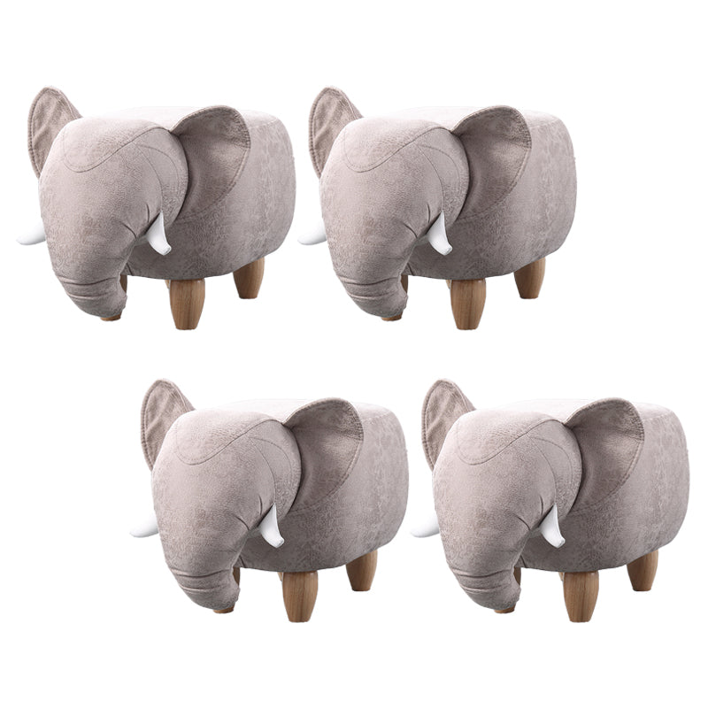 Contemporary Faux Leather Upholstered Ottoman Specialty Shape Pouf