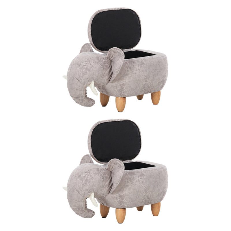 Contemporary Faux Leather Upholstered Ottoman Specialty Shape Pouf