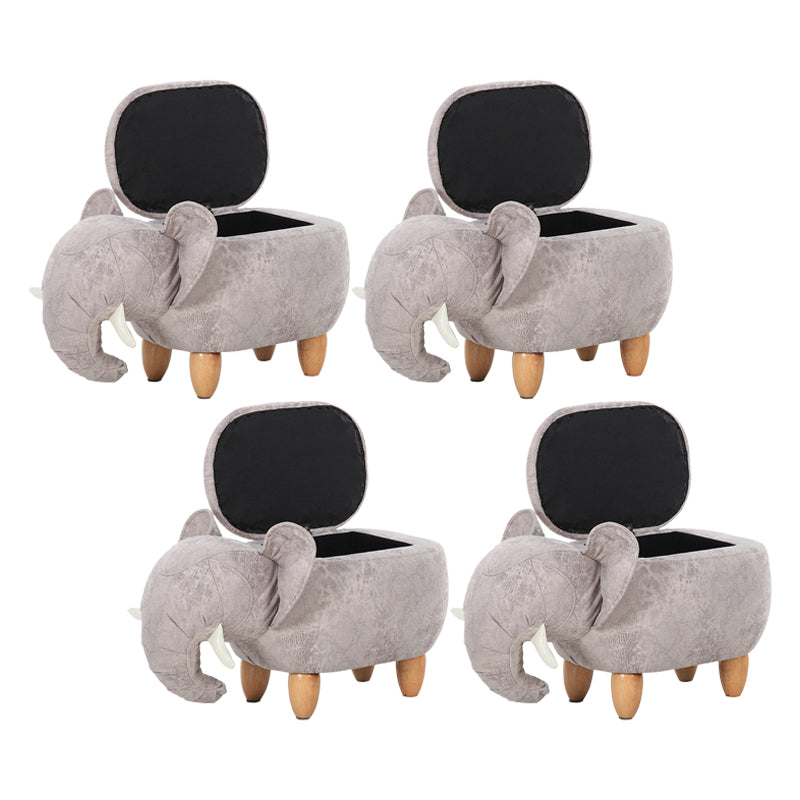 Contemporary Faux Leather Upholstered Ottoman Specialty Shape Pouf