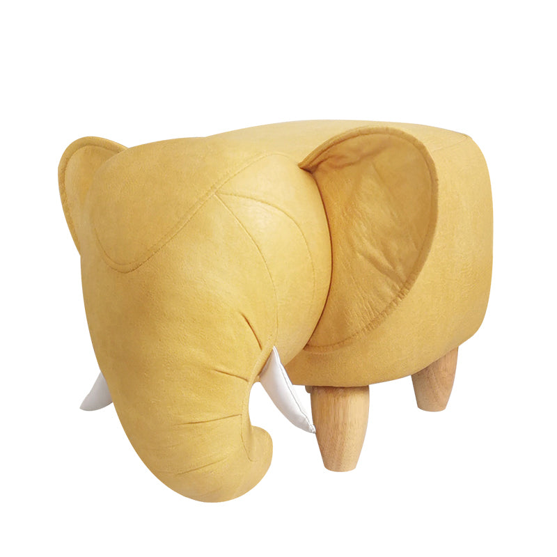 Contemporary Faux Leather Upholstered Ottoman Specialty Shape Pouf