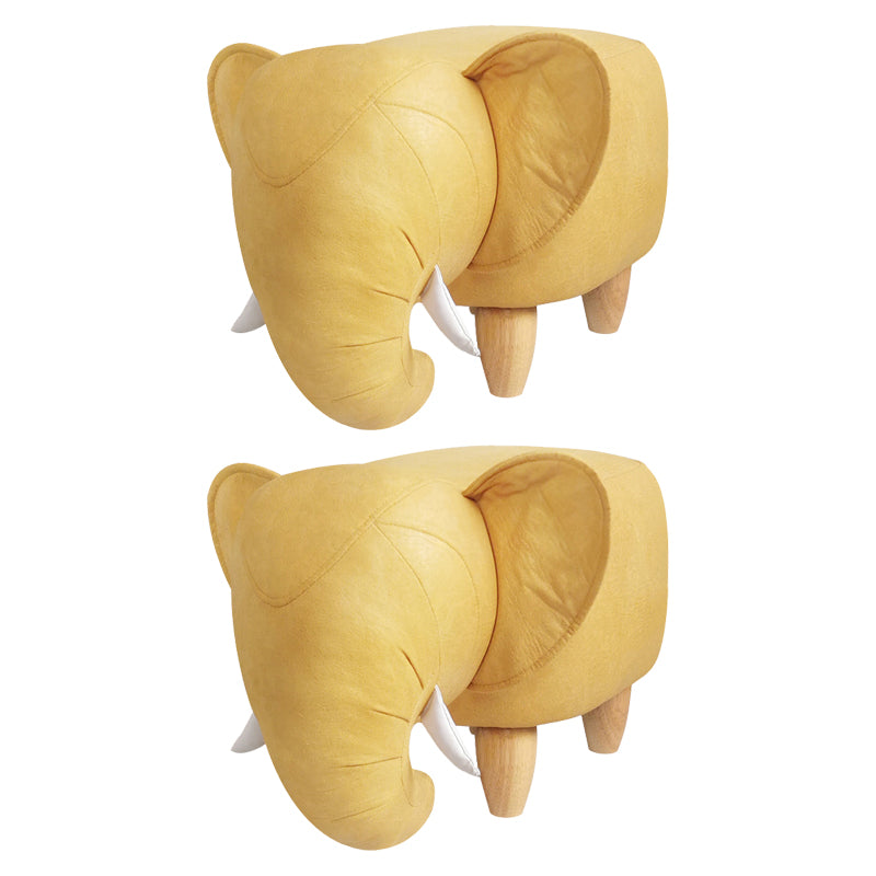 Contemporary Faux Leather Upholstered Ottoman Specialty Shape Pouf