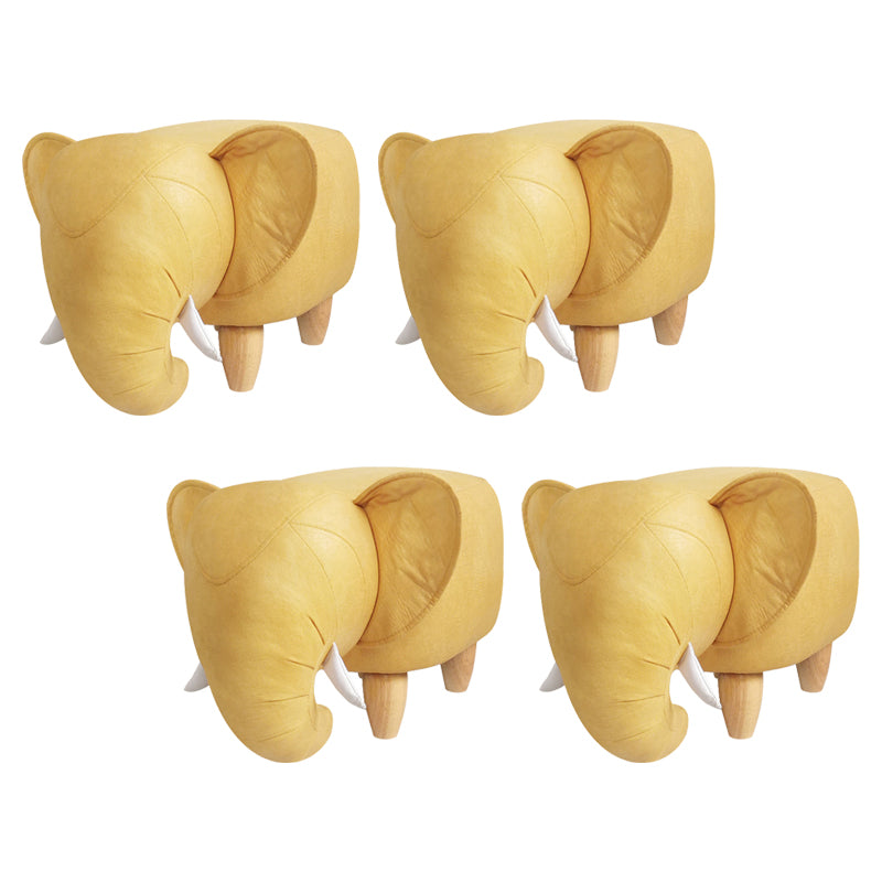 Contemporary Faux Leather Upholstered Ottoman Specialty Shape Pouf