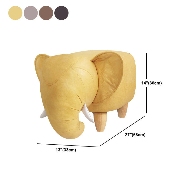 Contemporary Faux Leather Upholstered Ottoman Specialty Shape Pouf