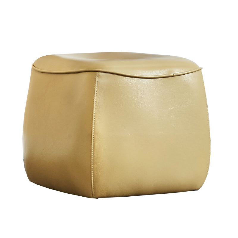 Contemporary Rectangle Shape Pouf PU Leather Upholstered Ottoman