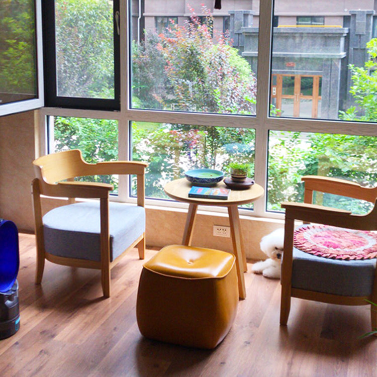 Contemporary Rectangle Shape Pouf PU Leather Upholstered Ottoman