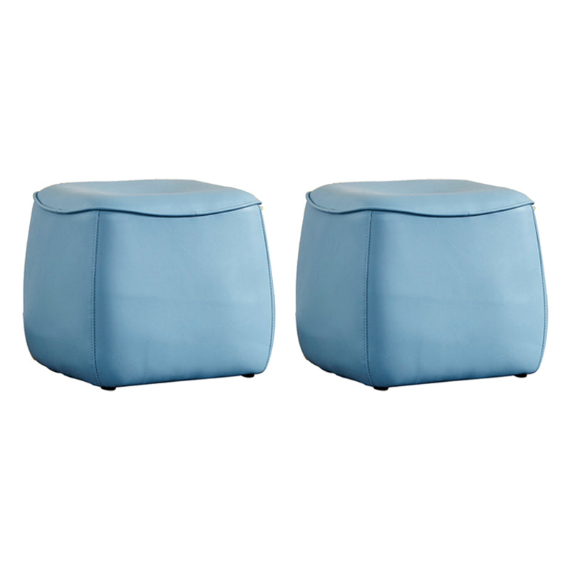 Contemporary Rectangle Shape Pouf PU Leather Upholstered Ottoman