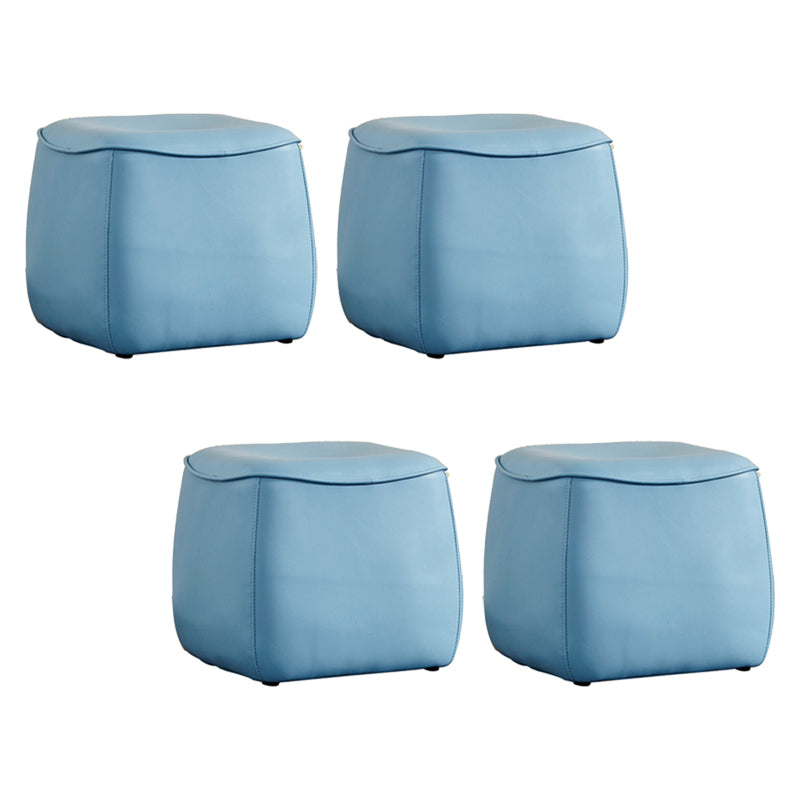 Contemporary Rectangle Shape Pouf PU Leather Upholstered Ottoman