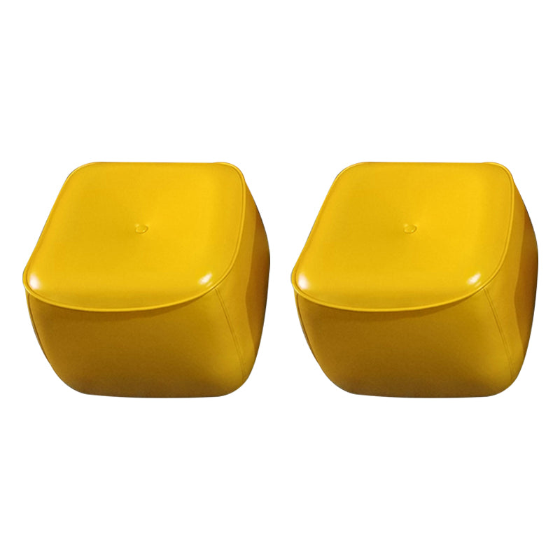 Contemporary Rectangle Shape Pouf PU Leather Upholstered Ottoman