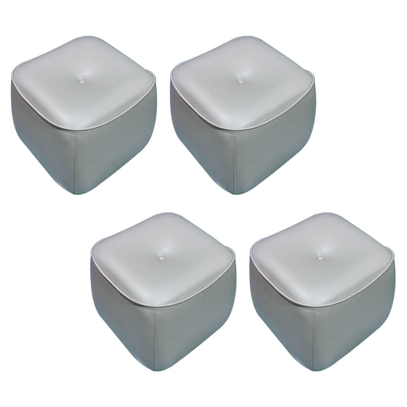 Contemporary Rectangle Shape Pouf PU Leather Upholstered Ottoman