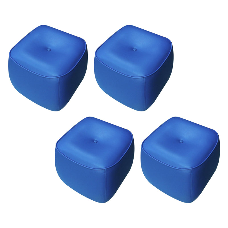 Contemporary Rectangle Shape Pouf PU Leather Upholstered Ottoman