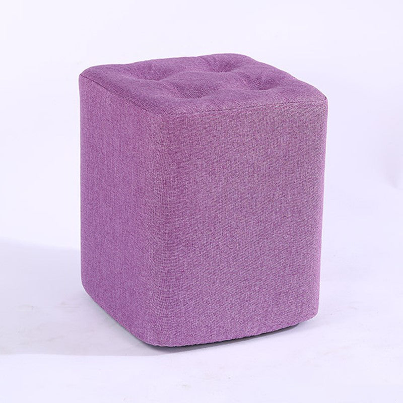 Contemporary Linen Upholstered Ottoman Rectangle/Square Shape Pouf