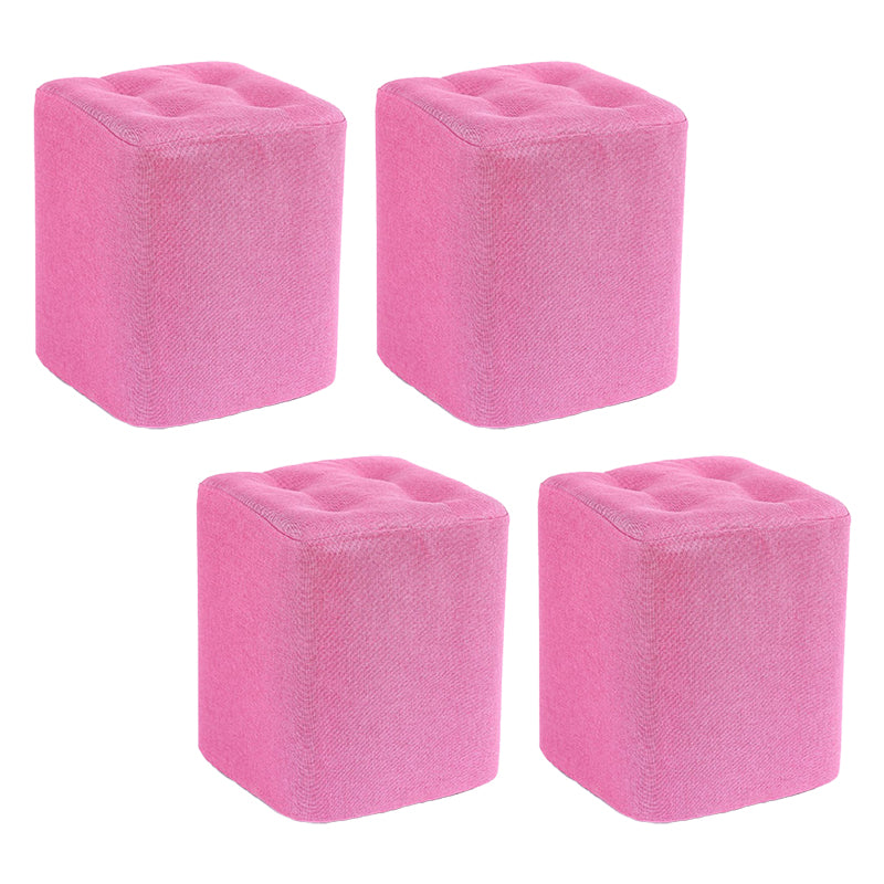 Contemporary Linen Upholstered Ottoman Rectangle/Square Shape Pouf