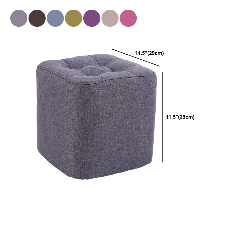Contemporary Linen Upholstered Ottoman Rectangle/Square Shape Pouf