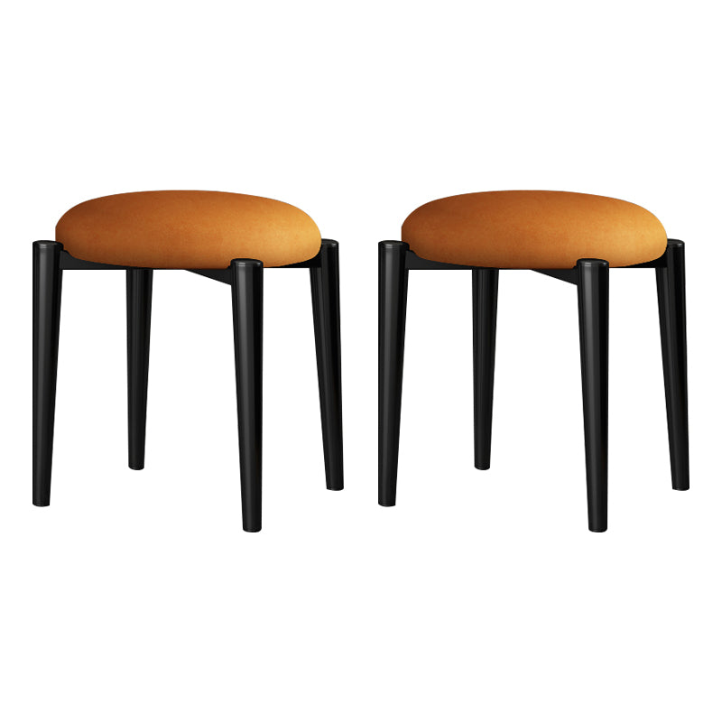 Contemporary Round Water Resistant Ottoman Faux Leather Upholstered Standard