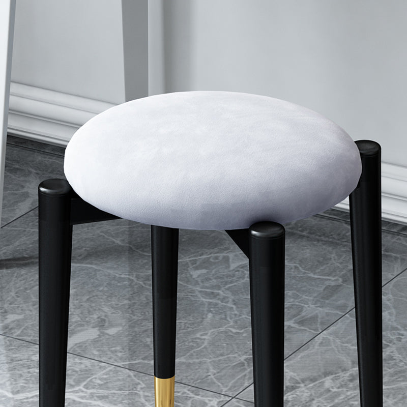 Contemporary Round Water Resistant Ottoman Faux Leather Upholstered Standard