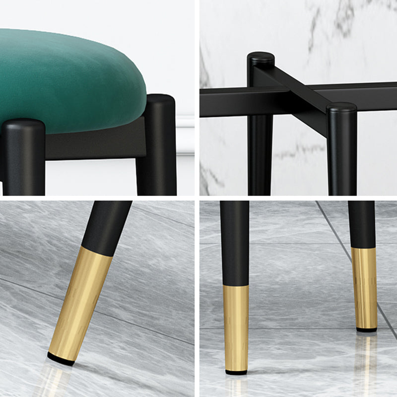 Contemporary Round Water Resistant Ottoman Faux Leather Upholstered Standard