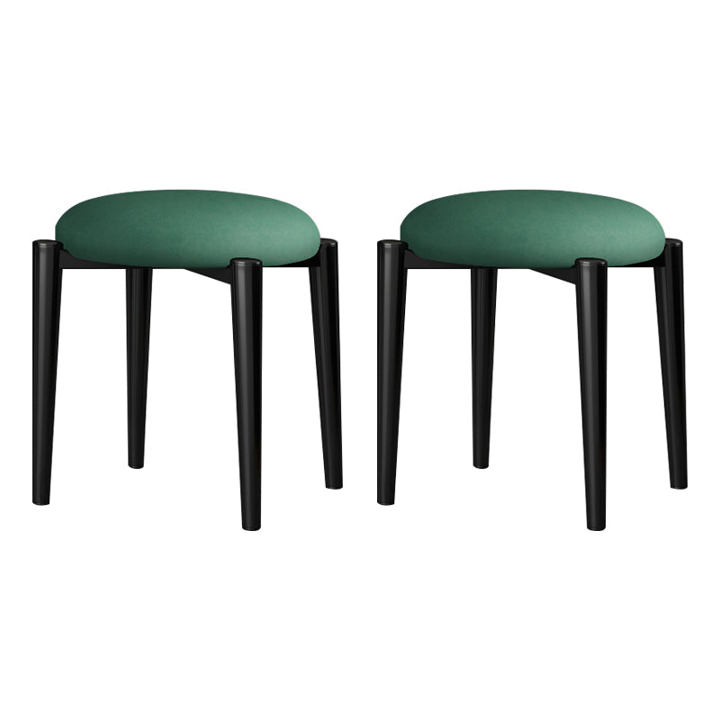 Contemporary Round Water Resistant Ottoman Faux Leather Upholstered Standard