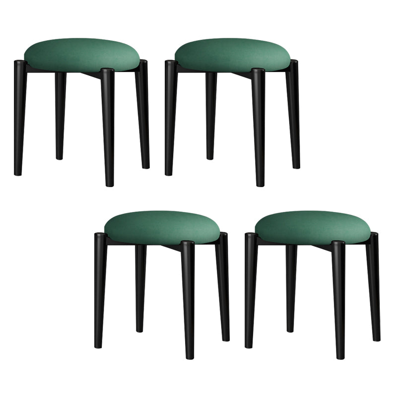 Contemporary Round Water Resistant Ottoman Faux Leather Upholstered Standard