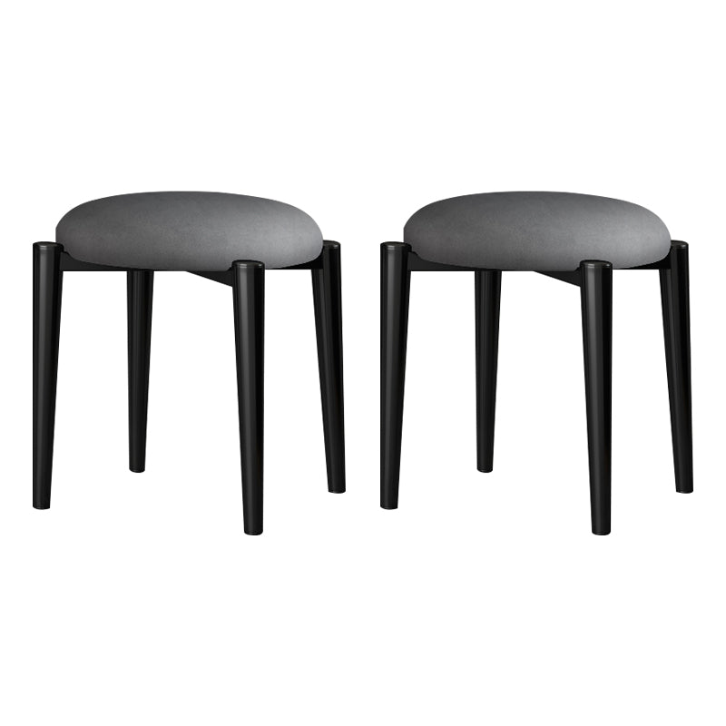 Contemporary Round Water Resistant Ottoman Faux Leather Upholstered Standard