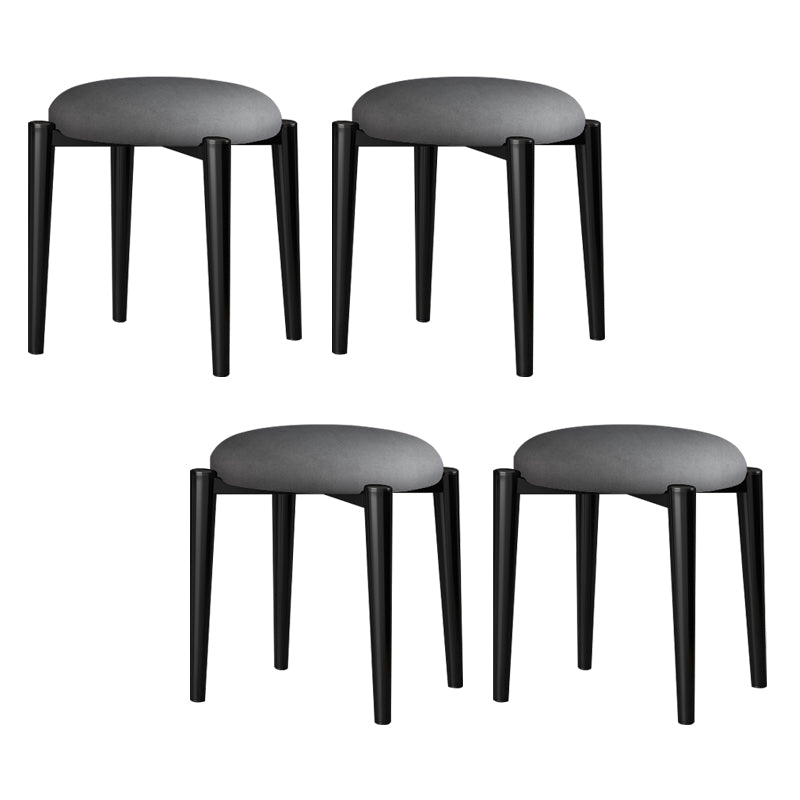 Contemporary Round Water Resistant Ottoman Faux Leather Upholstered Standard