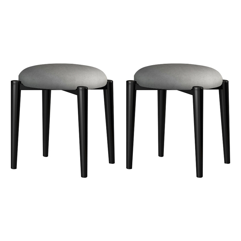 Contemporary Round Water Resistant Ottoman Faux Leather Upholstered Standard