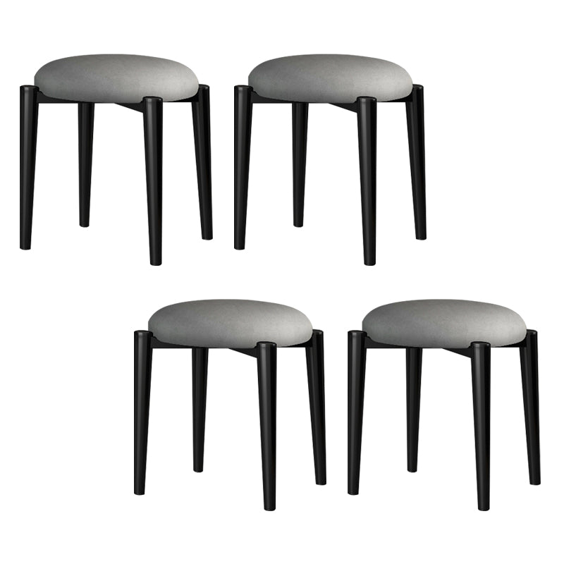 Contemporary Round Water Resistant Ottoman Faux Leather Upholstered Standard