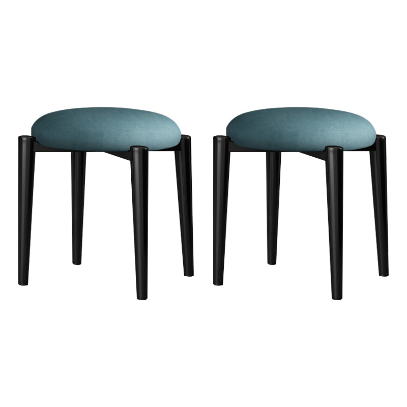 Contemporary Round Water Resistant Ottoman Faux Leather Upholstered Standard