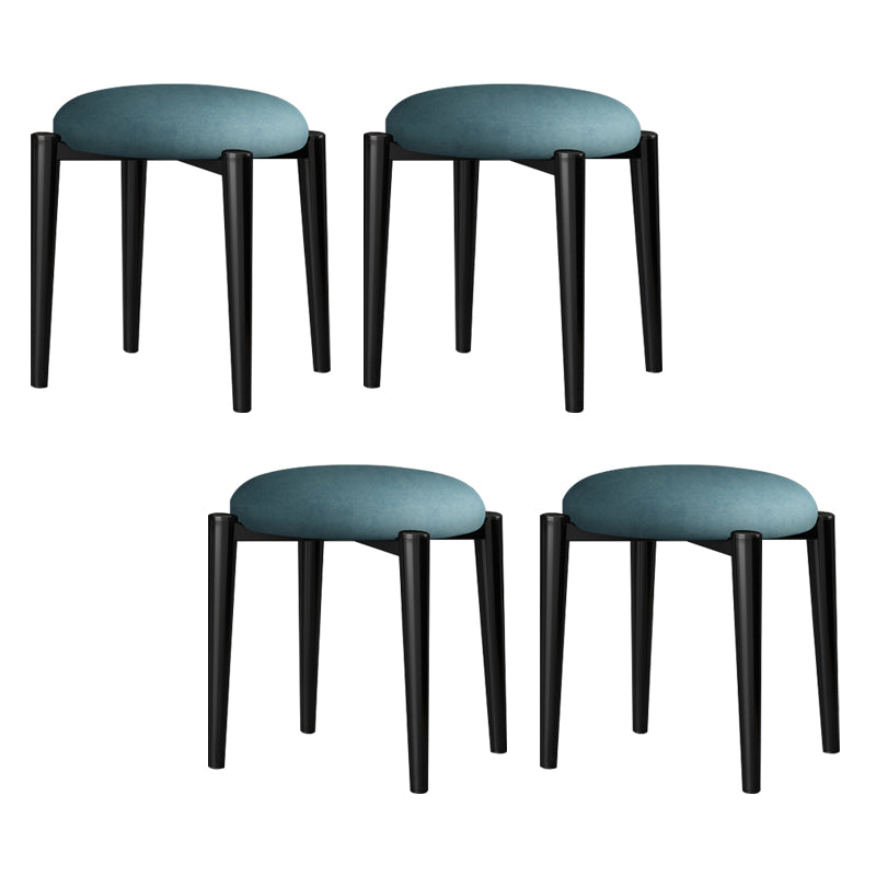 Contemporary Round Water Resistant Ottoman Faux Leather Upholstered Standard